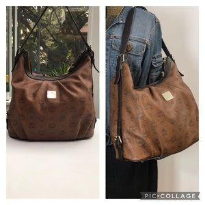 Authentic MCM Large Brown Hobo & MCM Padlock condition 8/10